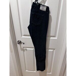TRUE RELIGION WOMEN SKINNY BLACK CORDUROY PANT SIZE 29 (INSIDE SEEM 32/33)